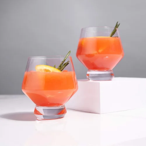 Miniatura 5 de Viski Raye Copas de ponche de cristal con patas juego de 2 - Juego de regalo de copas de cóctel de vidrio transparente de cristal premium, sin