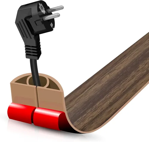 Miniatura 85 de Cubierta autoadhesiva para cables de suelo, gestión de cables de 3.3 pies, protector de tira de extensión para cables, evita tropiezos de cables