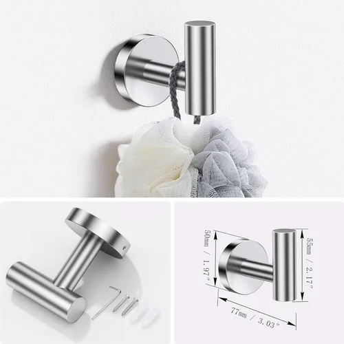 Miniatura 5 de Lairuier Juego de accesorios de baño, juego de 4 toalleros que incluye soporte para papel higiénico, anillo para toallas y 2 ganchos para toallas