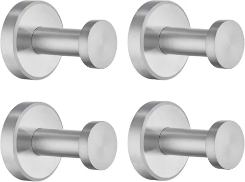 Miniatura 11 de APLusee Gancho para toallas de baño negro mate para baño, paquete de 2 ganchos de acero inoxidable, perchas de pared resistentes montadas en la pared