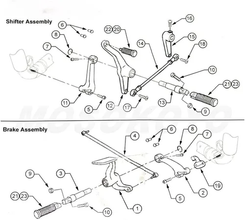 Miniatura 6 de TCT-MOTORPARTS Controles delanteros con clavijas, palancas y varillas para Harley Sportster XL1200 2004-2013 XL1200C 2004-2008 Cromo