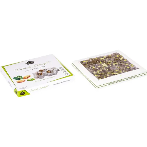Miniatura 4 de Cerez Pazari Turkish Delight - Caja de regalo mediana de caramelo de pistacho gourmet de alta calidad, 14.8 onzas, dulce y lujoso, confitería