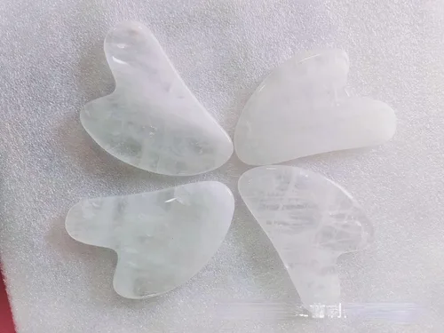 Miniatura 3 de Piedra preciosa natural Gua Sha herramienta de raspado de cristal SPA herramienta de masaje (jade blanco)