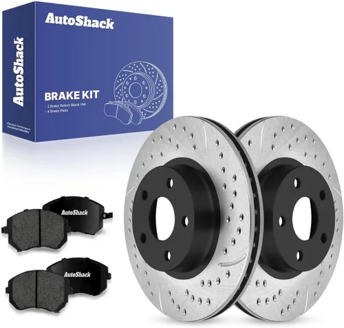 Miniatura 11 de AutoShack 10.91" (277 mm) Rotores de freno ventilados delanteros + pastillas de freno cerámicas de reemplazo para 2002-2010 Subaru Impreza 2003-2005