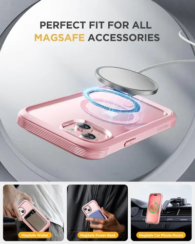 Miniatura 3 de Miracase Glass Series - Funda magnética para iPhone 15, compatible con MagSafe, de cuerpo completo, protector de pantalla de vidrio 9H integrado