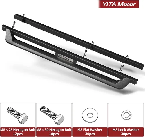 Miniatura 7 de YITAMOTOR Estribos compatibles con Chevy Silverado/GMC Sierra 2019-2026 1500 Crew Cab, 2020-2026 Silverado/Sierra 2500HD 3500HD 3500HD Crew Cab