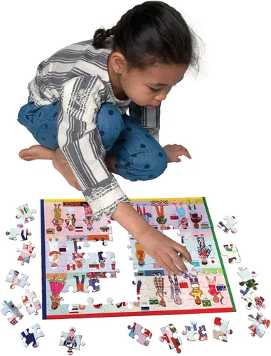 Miniatura 4 de eeBoo: Children of The World - Rompecabezas de 100 piezas, permite a los niños aprender sobre diferentes países, fomenta la resolución de problemas