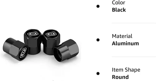 Miniatura 3 de Hisport Reemplazo para Ki/a Tapón de vástago 4 unids Universal Car Tire Valve Stem Caps Air Cover Car Accessories Hex 016 Negro Stem Cover