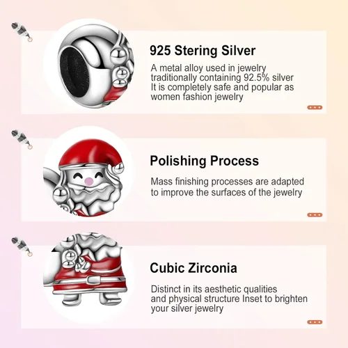 Miniatura 5 de Annmors Christmas Charm for Woman-925 Sterling Silver Dangle Pendant Bead,Girl Jewelry Beads Gifts for Women Bracelet&Necklace