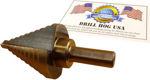 Miniatura 2 de Drill Hog Broca escalonada 1/4"-1-3/8" Molibdeno M7 USA