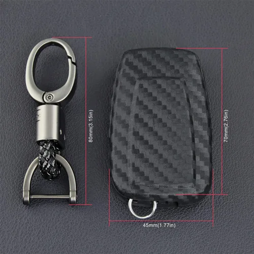 Miniatura 6 de MissBlue Funda de piel auténtica para llave Toyota 86 GT86 Avalon C-HR Camry Corolla Highlander Land Cruiser Prado Prius RAV4, Patrón de fibra