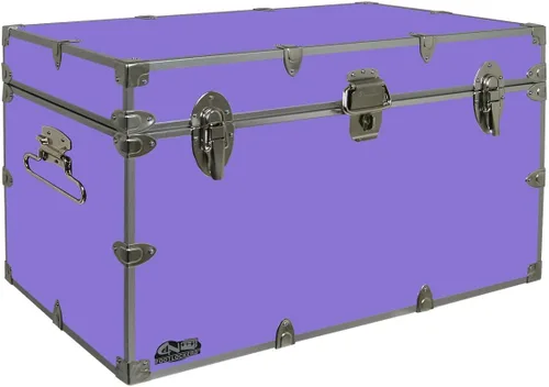 C&N Footlockers - Baúl de almacenamiento XL para graduados - Fabricado en los Estados Unidos - Baúl de acero para dormitorio universitario y Lila