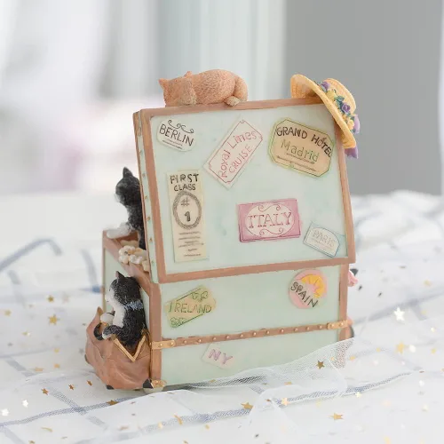 Miniatura 8 de LOVE FOR YOU Caja de música envuelta para regalo para amantes de los gatos, cofre del tesoro, decoración musical para niñas y mujeres, niños
