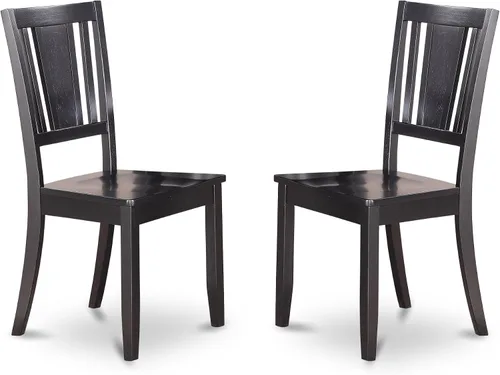 Miniatura 7 de East West Furniture DLDU5-BLK-W - Juego de mesa de comedor de 5 piezas para 4 personas, incluye una mesa de cocina redonda con gotas y 4 sillas