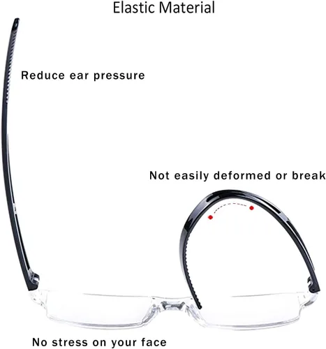 Miniatura 4 de Viseng Gafas de lectura y gafas de sol 3 en 1 con luz azul, lectores ultraligeros sin montura para hombres y mujeres, visión HD para interiores