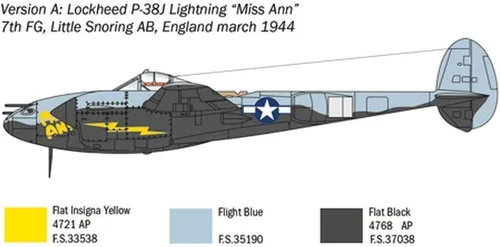Miniatura 4 de Italeri 1446 P-38J Lightning 1:72 Kit de modelo de plástico a escala 1:72