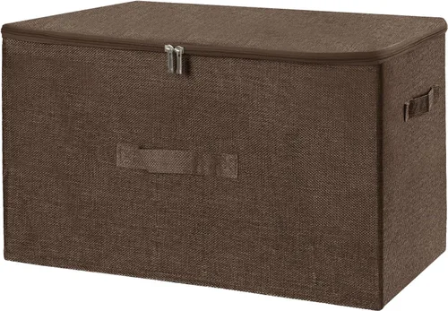 Miniatura 11 de ANMINY Contenedores de almacenamiento con tapas con cremallera, cajas de almacenamiento de tela con tapa de 36 cuartos de galón, cestas con asas