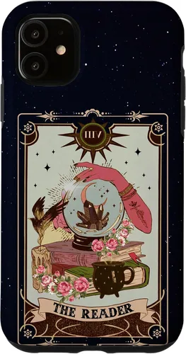 Funda para amantes de las tarjetas del tarot para iPhone 11 con lector de tarot y adivino de la fortuna para amantes del libro
