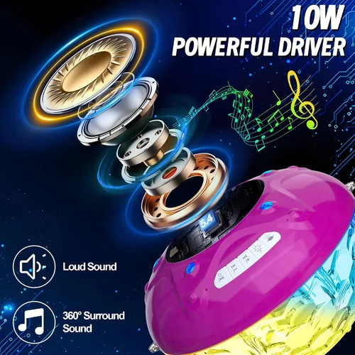 Miniatura 5 de KingSom Altavoz Bluetooth 3 en 1 para piscina con luz de fuente de piscina, altavoz flotante para piscina, altavoces impermeables IP68 para bañera