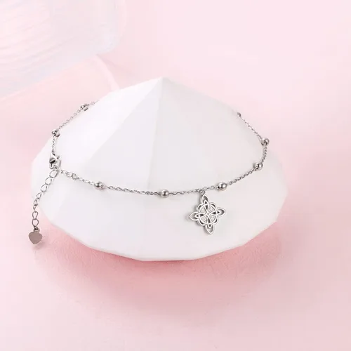 Miniatura 3 de Tobillera de plata de 925 para mujer chica para uso bohemio playa ajustable para regalo de cumpleaños