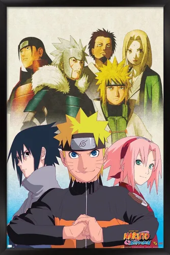 Miniatura 9 de Trends International Naruto Shippuden - Póster de pared de arte clave, 14.725 x 22.375 pulgadas, versión enmarcada de madera de granero