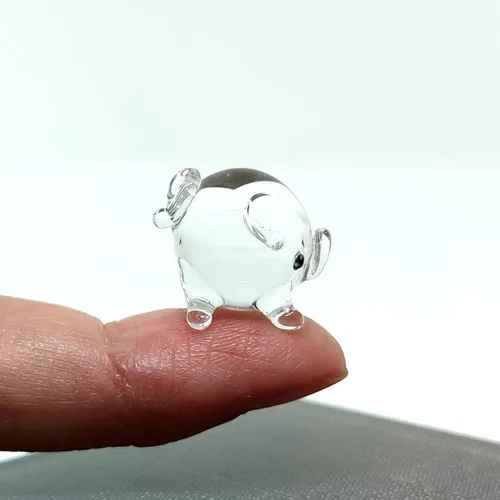 Miniatura 17 de Figurita de Cerdo en Miniatura de Cristal – Figura de Animal de Cristal Soplado Hecha a Mano – Linda Escultura de Cerdo Coleccionable – Decoración