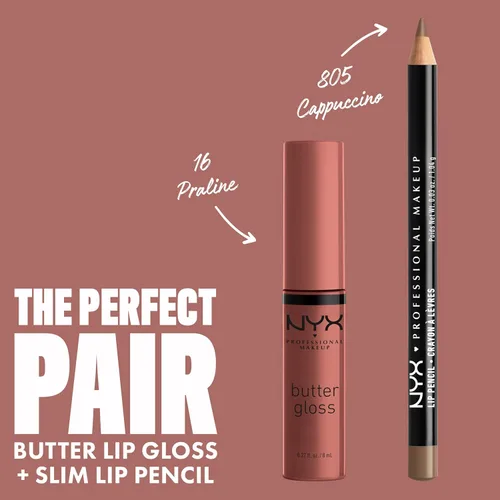 Miniatura 4 de NYX MAQUILLAJE PROFESIONAL Brillo de mantequilla, brillo de labios no pegajoso - Praline (Deep Nude)