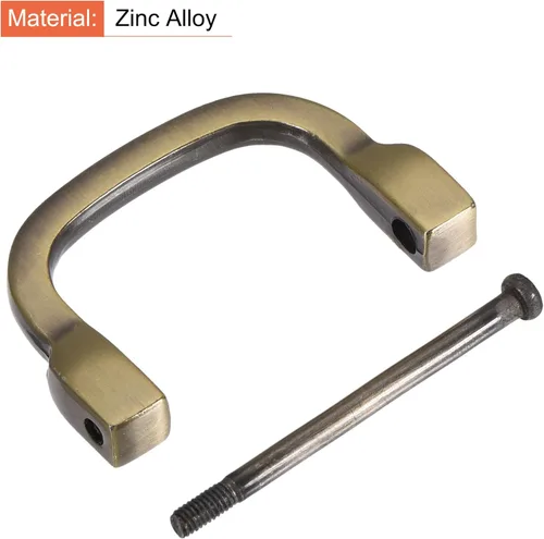 Miniatura 4 de uxcell Anillo en D de herradura en forma de U, hebillas atornilladas (Light Bronze)
