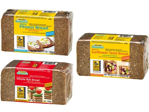 Miniatura 9 de Mestemacher Pan de centeno entero orgánico, 17.6 onzas, auténtico pan de centeno alemán de grano entero Pan europeo denso de alta fibra, orgánico