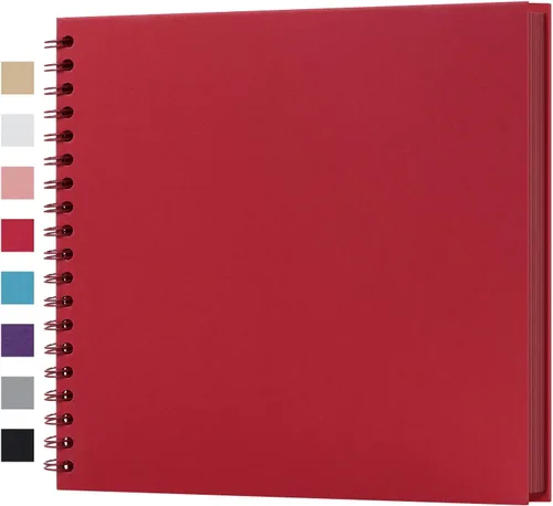 Miniatura 7 de potricher Álbum de scrapbook DIY de 10 x 10 pulgadas, 80 páginas de papel kraft grueso negro en blanco, libro de recuerdos para bodas y aniversarios