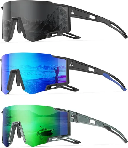 Miniatura 14 de KALIYADI Gafas de sol deportivas para hombre, polarizadas, gafas de sol para mujer, gafas de sol para correr con UV400 para pesca y ciclismo