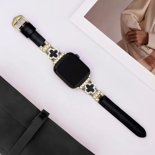Miniatura 3 de Correa de cuero compatible con Apple Watch para mujeres de 38 mm, 40 mm, 41 mm, 42 mm, Series 10, 9, 8, SE, 7, 6, 5, 4, 3, 2, 1
