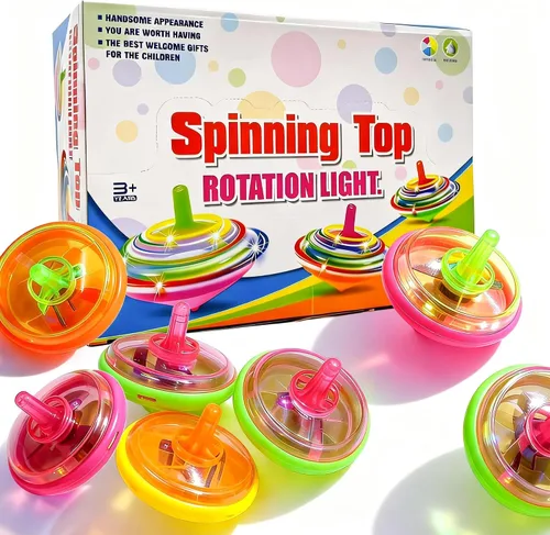Miniatura 5 de PROLOSO 100 piezas iluminan para arriba Spinning Tops LED intermitentes con giroscopio