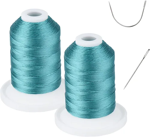 Miniatura 20 de Resistente a los rayos UV - Simthread 100% Poliéster Hilo Entrelazado Tex 69 (12wt) - 250 Yardas 1 Blanco 1 Negro