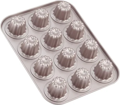 Miniatura 13 de CHEFMADE Molde de Pastel Canelé, Molde de 6.6 cm Antiadherente para Magdalenas y Cupcakes para Hornear al Horno (Oro Champán)