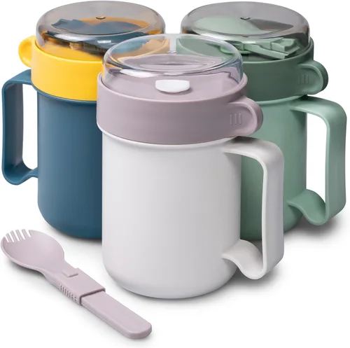 Miniatura 16 de MATICAN Taza de sopa para microondas con tapa, recipiente para sopa con tapa para fideos ramen, sopa, bebidas, apto para microondas, incluye