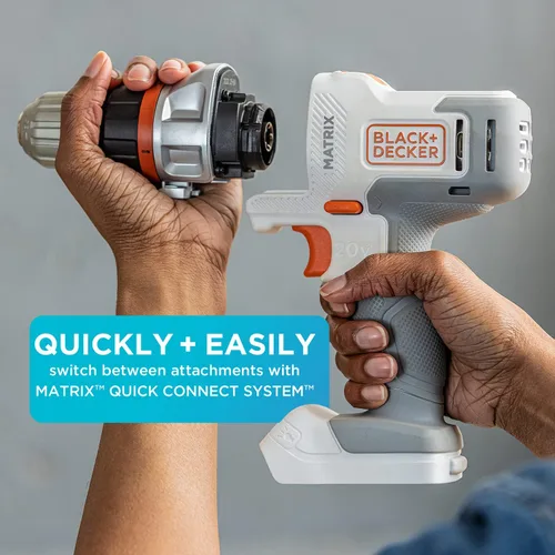 Miniatura 3 de BLACK+DECKER Kit de taladro/destornillador inalámbrico 20V MAX Matrix, blanco (BDCDMT120WC1FF)