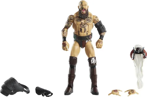 WWE Erik Elite Series #80 - Figura de acción de lujo con detalles faciales realistas, equipo de anillo icónico y accesorios