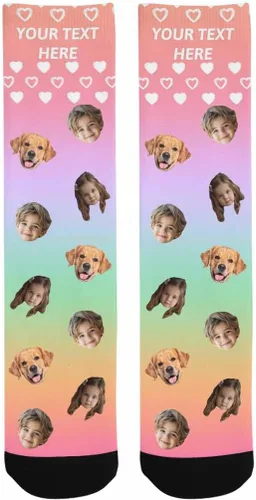 Miniatura 221 de Artsadd Calcetines personalizados para mujeres y hombres, amantes de los perros y gatos, regalos divertidos unisex personalizados