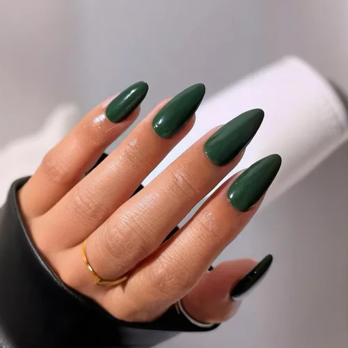 Miniatura 50 de Uñas postizas a presión marrón café, uñas postizas medianas de almendra, color sólido, cobertura completa, uñas postizas artificiales brillantes