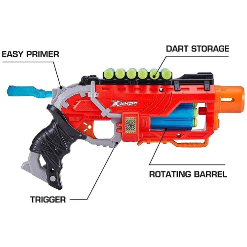 Miniatura 6 de XSHOT ZURU (4866) - Lanzador de dardos de espuma Dino Attack Dino Striker (16 dardos, 4 huevos)