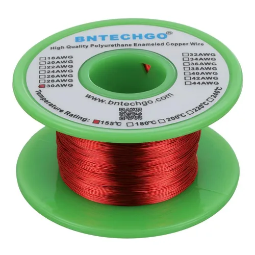 Miniatura 5 de BNTECHGO - Alambre magnético de 26 AWG, cable de cobre esmaltado para bobinado, 4 onzas, 0.0157 pulgadas de diámetro, 1 bobina de color rojo, Rojo 4