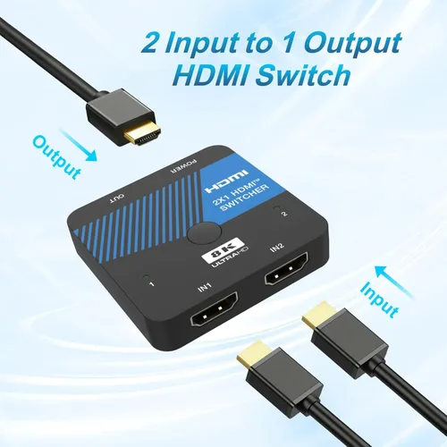 Miniatura 2 de 8K HDMI Switch 2 en 1 salida 4K @120Hz HDMI Switcher Soporte HDR10+, Dolby Vision, VRR, ALLM