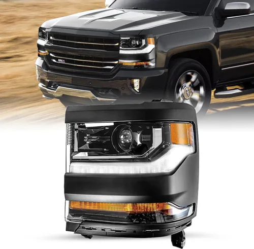 Miniatura 9 de SOCKIR Conjunto de faros delanteros HID/Xenon para Chevy Silverado 1500/2019 Chevy Silverado 1500/2019 Chevy Silverado 1500 LD 2016 2017 2018