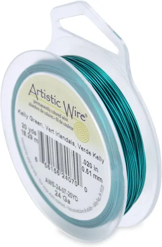 Miniatura 193 de Artistic Wire, alambre para manualidades de calibre 22 bañado en plata, resistente a las manchas, color cobre, blanco, 9,1 m