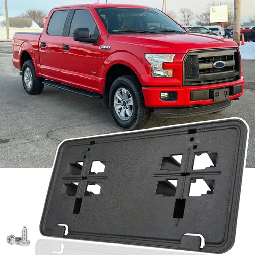 Miniatura 8 de Marco de matrícula delantero para Ford F150 2018 2019 2020 sin taladro, soporte de montaje para parachoques delantero, accesorios F-150