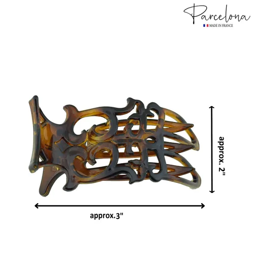 Miniatura 6 de Parcelona Pequeña diapositiva francesa de celuloide intrincada en la pinza lateral del pelo del deslizador para el pelo fino