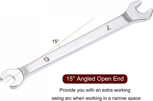 Miniatura 3 de uxcell Llave fina de extremo abierto, espejo métrico de 0.236 in x 0.276 in, acero de alto carbono, para mantenimiento doméstico y reparaciones