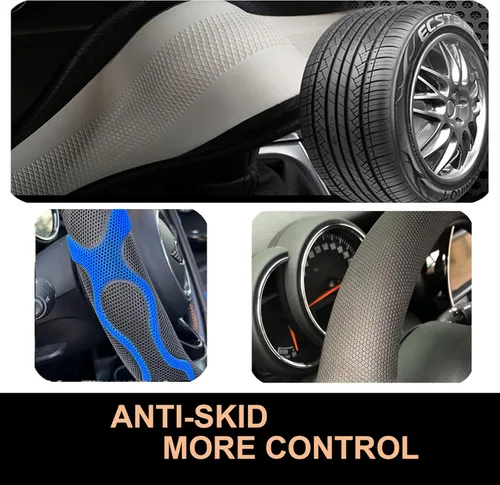 Miniatura 5 de PINCTROT Comfy Grip - Funda para volante, diseño antideslizante, universal de 14.5-15 pulgadas (azul silicona)