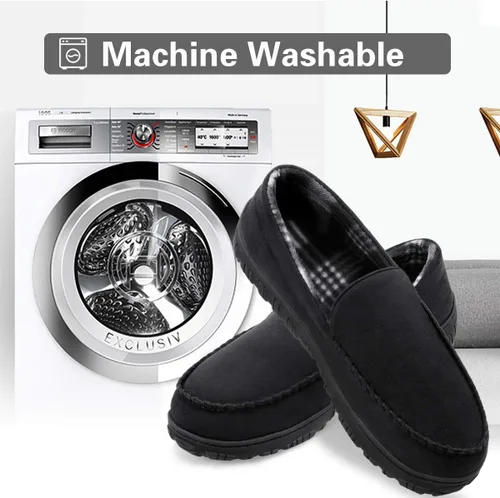 Miniatura 5 de shoeslocker Zapatillas para hombre de microgamuza mocasín de espuma viscoelástica para casa